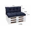 Set Cojines Para Palets, Asiento 120x60 - Respaldo120x40 Azul