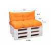 Set Cojines Para Palet, Asiento 120x80 - Respaldo120x50 Naranja