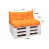 Set Cojines Para Palet, Asiento 120x50 - Respaldo120x50 Naranja