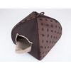 Caseta Para Gatos Con Almohada R3 49x49 Marron Claro Huellas Igloo