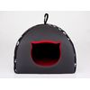 Caseta Para Gatos Con Almohada R3 49x49 Negro Huellas Igloo