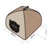 Caseta Para Gatos Con Almohada R2 44x44 Marron Claro Huellas Igloo