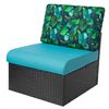 Cojines Nel Para Sofá O Sillones De Jardín En Ratán, R1 50x50 Azul+hojas Azules