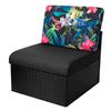 Cojines Nel Para Sofá O Sillones De Jardín En Ratán, R3 70x70 Negro+hojas De Colores