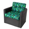 Cojines Kaja Para Sofá O Sillones De Jardín En Ratán, R1 50x50 Hojas Azules