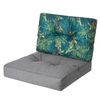 Cojines Kaja Para Sofá O Sillones De Jardín En Ratán, R1 50x50 Grafito+cesped Verde