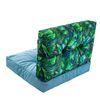 Cojines Kaja Para Sofá O Sillones De Jardín En Ratán, R1 50x50 Azul+hojas Azules