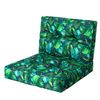 Cojines Kaja Para Sofá O Sillones De Jardín En Ratán, R2 59x59 Hojas Azules