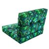 Cojines Kaja Para Sofá O Sillones De Jardín En Ratán, R2 59x59 Hojas Azules