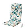 Cojín Antonia Con Reposacabezas Para Silla, Sillón De Jardín 121x50x6 Flores Blancas