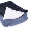 Mestizo Valencia Ortopédico Cama Para Perro Gato Mascotas Sofá En Azul Marino Con Ribete Rojo 65 X 50 Cm