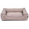 Cama Para Perro Sofá Mallorca Comfort Color Beige Con Ribete Negro 65x50 Cm