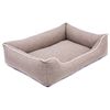 Cama Para Perro Sofá Mallorca Comfort Color Beige Con Ribete Blanco 65x50 Cm