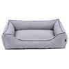 Cama Para Perro Sofá Mallorca Comfort Color Gris Claro Con Ribete Negro 65x50 Cm