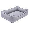 Cama Para Perro Sofá Mallorca Comfort Color Gris Claro Con Ribete Negro 65x50 Cm