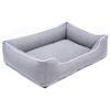 Cama Para Perro Sofá Mallorca Comfort Color Gris Claro Con Ribete Blanco 65x50 Cm