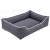 Cama Para Perro Sofá Mallorca Comfort Color Gris Oscuro Con Ribete Blanco 65x50 Cm