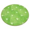 Alfombra Para Niños Hearts Circulo Jeans, Vintage Corazones - Verde Circulo 150 Cm