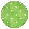 Alfombra Para Niños Hearts Circulo Jeans, Vintage Corazones - Verde Circulo 150 Cm