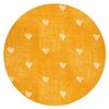 Alfombra Para Niños Hearts Circulo Jeans, Vintage Corazones - Orange Circulo 150 Cm