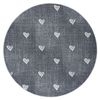 Alfombra Para Niños Hearts Circulo Jeans, Vintage Corazones - Gris Circulo 133 Cm