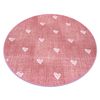 Alfombra Para Niños Hearts Circulo Jeans, Vintage Corazones - Rosado Circulo 100 Cm