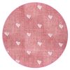 Alfombra Para Niños Hearts Circulo Jeans, Vintage Corazones - Rosado Circulo 100 Cm