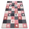 Alfombra Para Niños Stars Estrellas Rosado / Gris 100x200 Cm