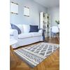 Alfombra Eco Sisal Boho Moroc Diamantes 22297 Franjas - Dos Niveles De 117x170 Cm