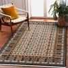 Alfombra Keshan Franjas, Marco Oriental 6428/53551 Beige / Azul Oscuro 250x340 Cm