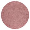 Alfombra Soffi Circulo Shaggy 5cm Rosado Circulo 100 Cm