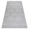 Alfombra Sisal Flat 48731637 Cuadrados Rombos, Geométrico Gris / Crem 140x200 Cm