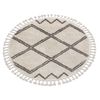 Alfombra Berber Asila Círculo Crema/marrón Franjas Bereber Marroquí Circulo 160 Cm