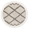 Alfombra Berber Asila Círculo Crema/marrón Franjas Bereber Marroquí Circulo 160 Cm