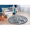 Alfombra Fun Land Para Niños, La Aldea, Calles, Circulo - Azul  Circulo 140 Cm