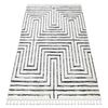 Alfombra Sevilla Z788b Laberinto, Griego Blanco / Antracita Franjas Be 80x150 Cm