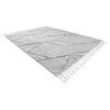 Alfombra Sevilla Z791c Mosaico Gris / Blanco Franjas Bereber Marroquí 140x190 Cm