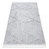 Alfombra Sevilla Z791c Mosaico Gris / Blanco Franjas Bereber Marroquí 180x270 Cm