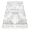 Alfombra Sevilla Z788a Laberinto, Griego Blanco / Gris Franjas Bereber 80x150 Cm