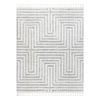 Alfombra Sevilla Z788a Laberinto, Griego Blanco / Gris Franjas Bereber 80x150 Cm