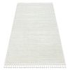 Alfombra Sevilla Ac53b Rayas Blanco Franjas Bereber Marroquí Shaggy 120x170 Cm