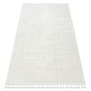 Alfombra Sevilla Pc00b Rayas Blanco Franjas Bereber Marroquí Shaggy 80x150 Cm