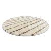 Alfombra Fluffy 2371 Circulo Shaggy Rayas - Crema / Beige Circulo 160 Cm