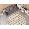 Alfombra Fluffy 2371 Circulo Shaggy Rayas - Crema / Beige Circulo 160 Cm