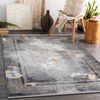 Alfombra Luce 77 Moderna Marco Vintage - Structural Gris / Mostaza 77x150 Cm