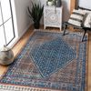 Alfombra Moderna Belle Bg58a Azul Oscuro / Beige Franjas 120x170 Cm