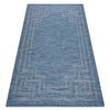 Alfombra Sisal Patio 3071 Griego Tejido Plano Azul Oscuro / Beige 78x150 Cm