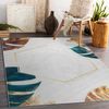 Alfombra Lavable Andre 1150 Hojas De Monstera, Cubo Antideslizante - B 160x220 Cm