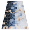 Alfombra Lavable Andre 1216 Cubo, Geométrico Antideslizante - Azul 120x170 Cm