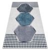 Alfombra Lavable Andre 1168 Diamantes, Geométrico Antideslizante - Bl 160x220 Cm